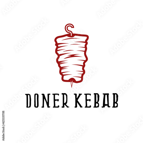 doner kebab simple vector illustration