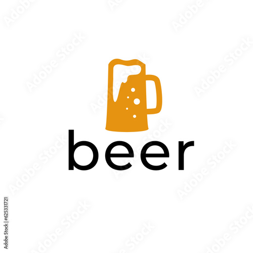 beer mug simple vector illustration