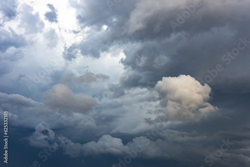Fototapeta Naklejka Na Ścianę i Meble -  cloudy gloomy evening sky, dramatic storm low clouds