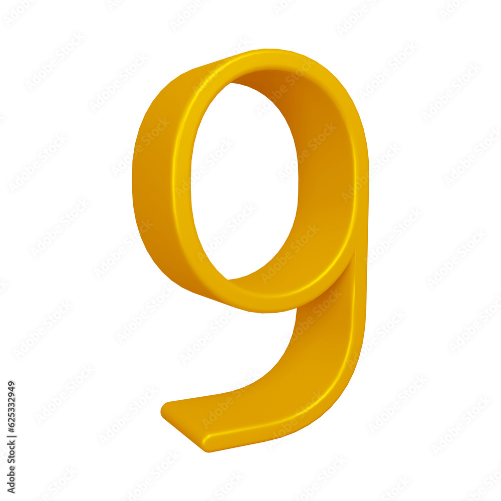 3d golden number 9 design for math, business and education concept 3d golden number 9 design for math, business and education concept