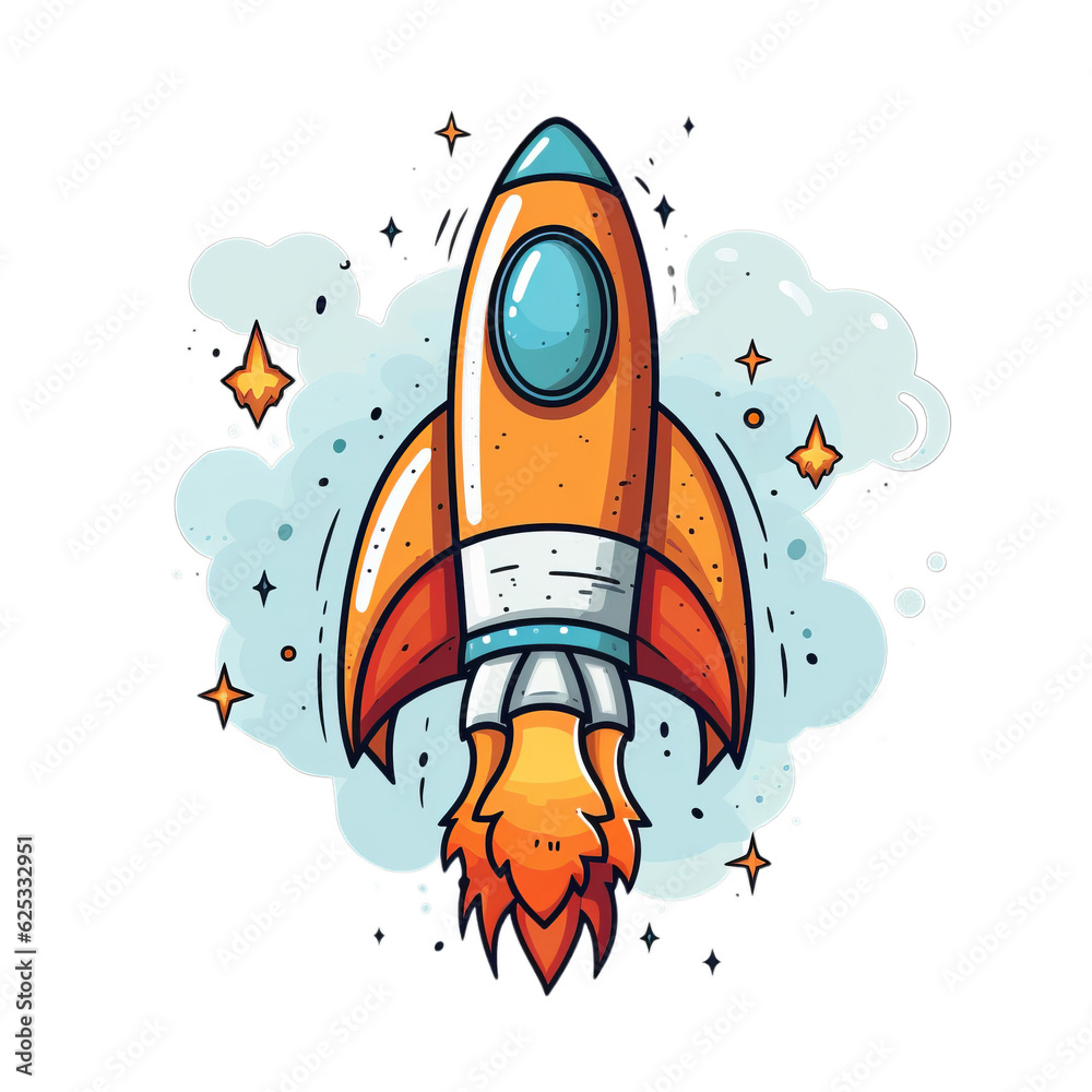 a colorful cartoon rocket ship surrounded by stars a colorful cartoon rocket ship surrounded by stars
