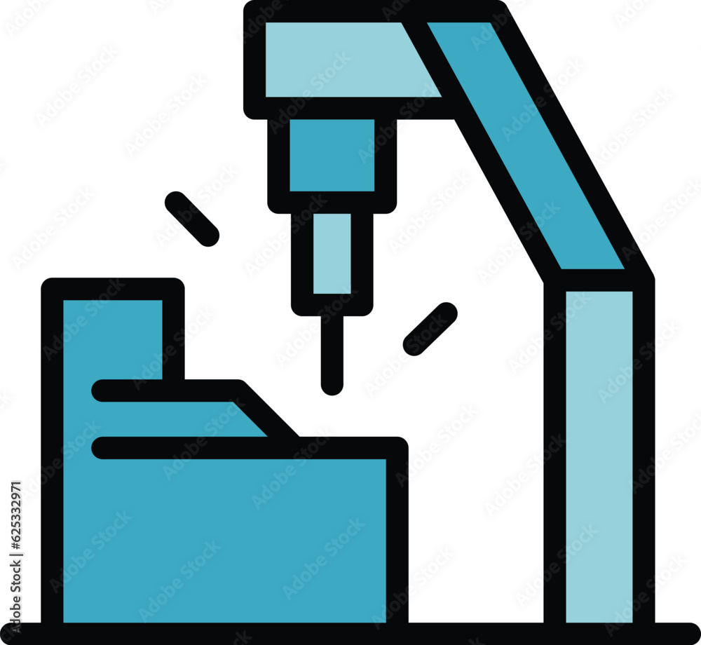 Mass manufacturing icon outline vector. Factory production. Industry assembly color flat