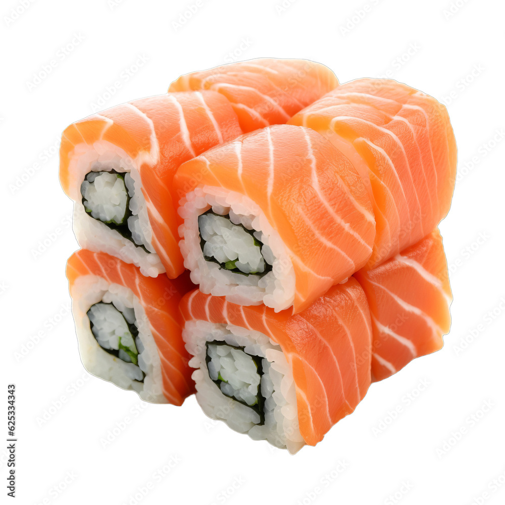 four pieces of sushi stacked on top of each other four pieces of sushi stacked on top of each other