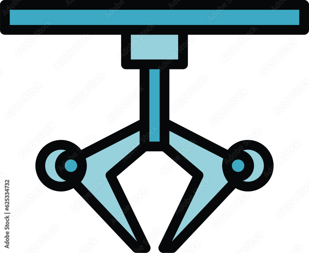 Arm machine icon outline vector. Robot hand. Machinery equipment color flat Arm machine icon outline vector. Robot hand. Machinery equipment color flat