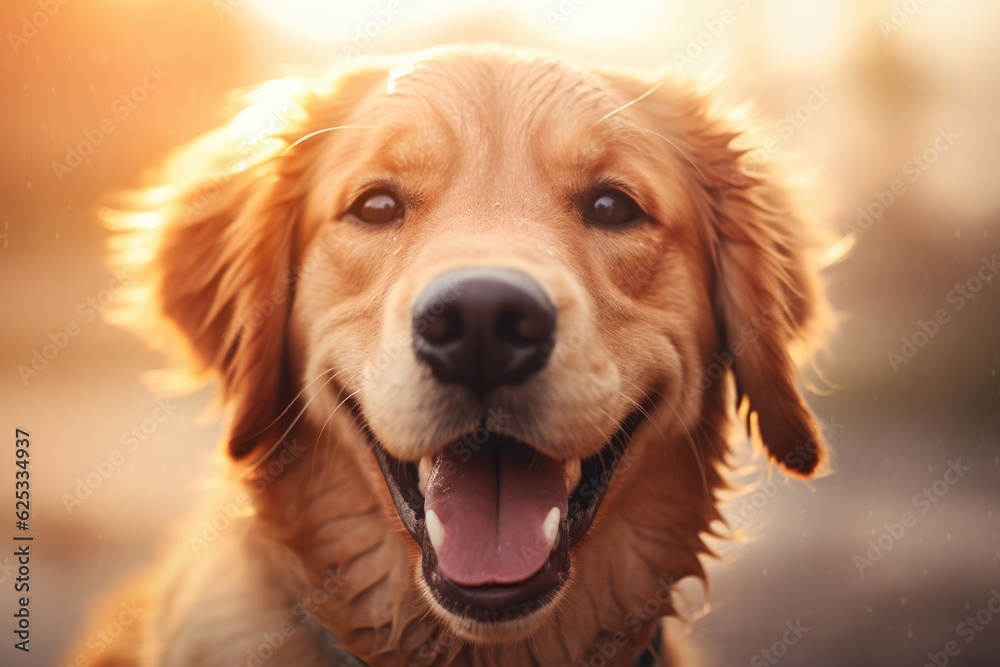 Happy dog smiles. ai generative