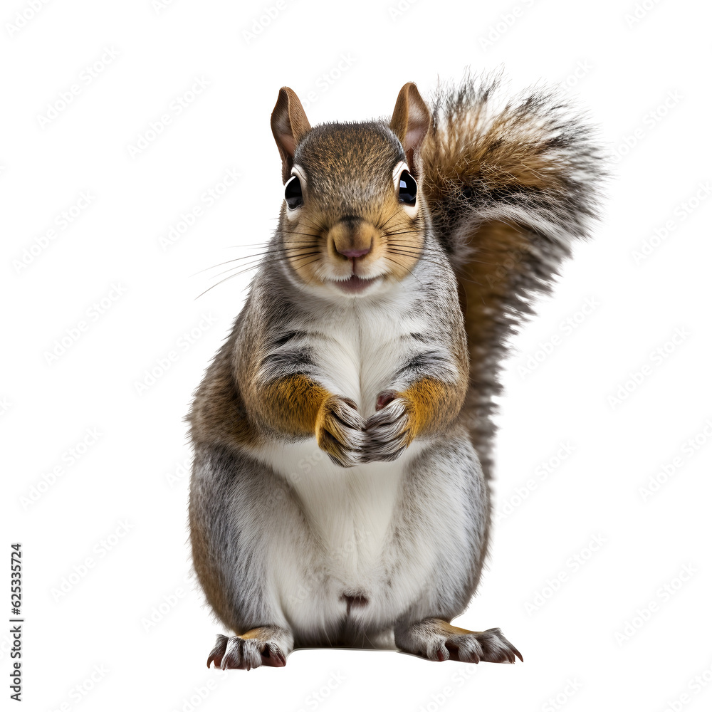 Eastern grey squirrel eat nut, hold nut, transparent background Eastern grey squirrel eat nut, hold nut, transparent background