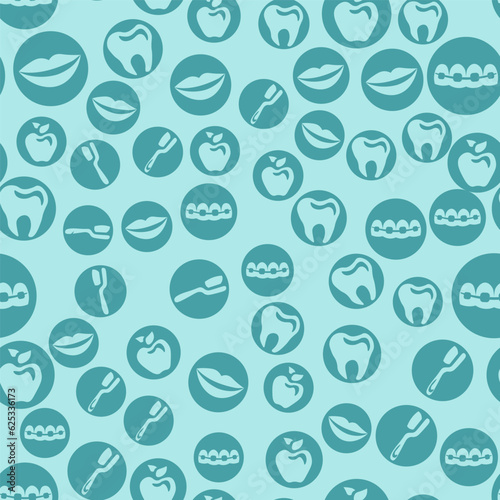 Dental Theme Seamless Pattern - Fancy teeth  repeating patterns. Vector illustration