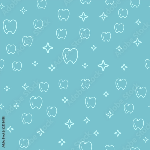 Dental Theme Seamless Pattern - Fancy teeth, repeating patterns. Vector illustration