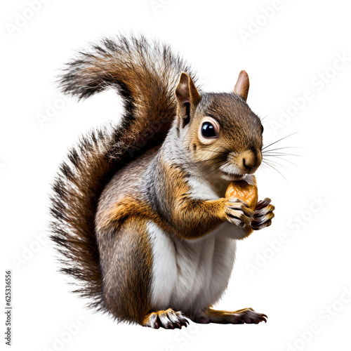 Eastern grey squirrel eat nut, hold nut, Eastern grey squirrel hold a glass beer, transparent background background photo