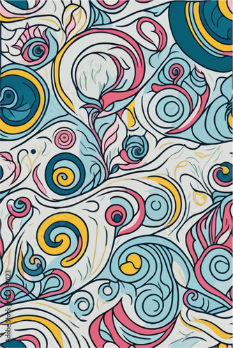 Intricate Vintage Swirl Pattern Illustrations