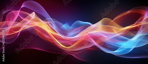 Abstract Neon background Glowing dynamic lines. abstract futuristic background with pink blue glowing neon moving high speed wave lines and bokeh lights. Data transfer concept. Made With Generative AI