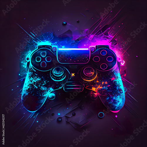 abstract video game controller artwork