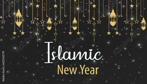 Creative Islamic new year design background wallpaper