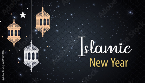 Creative Islamic new year design background wallpaper