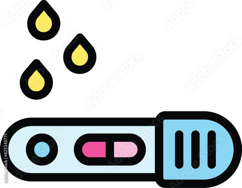 Pregnancy test icon outline vector. Pregnant female. Woman ovulation color flat