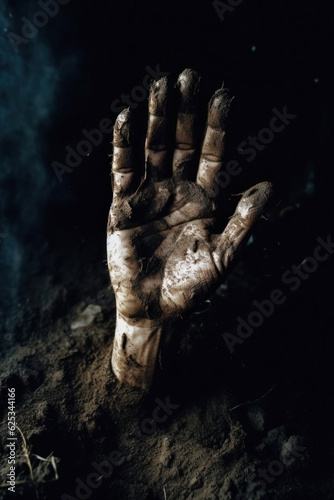 hand reaching out of a dirty muddy grave © ana