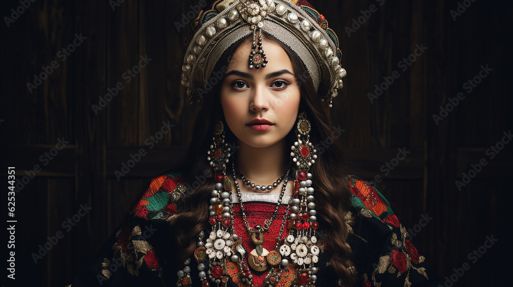 Portrait of a woman in traditional costume