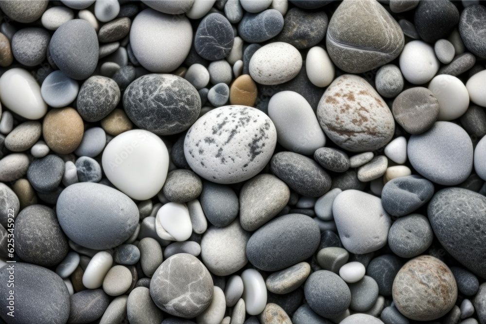 Abstract background with dry beautiful stones or pebbles, selective focus. AI generated, human enhanced. Abstract background with dry beautiful stones or pebbles, selective focus. AI generated, human enhanced.