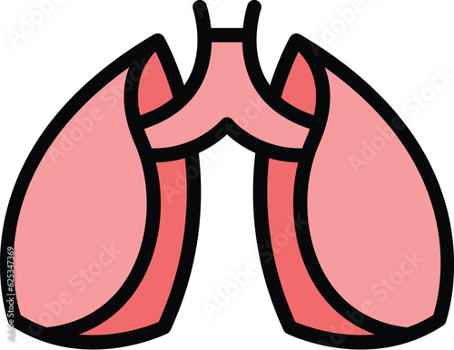 Patient lungs icon outline vector. Lung xray. Doctor health color flat