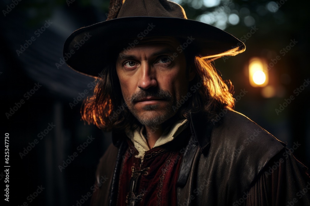 Portrait of Christopher Columbus. The concept of Columbus day and the discovery of America Portrait of Christopher Columbus. The concept of Columbus day and the discovery of America