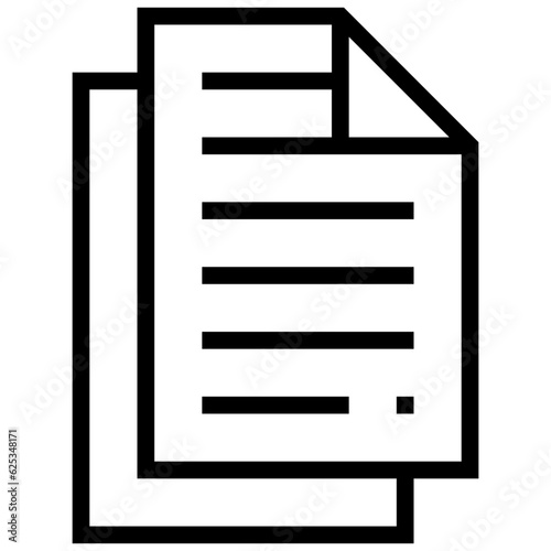 paper icon. A single symbol with an outline style