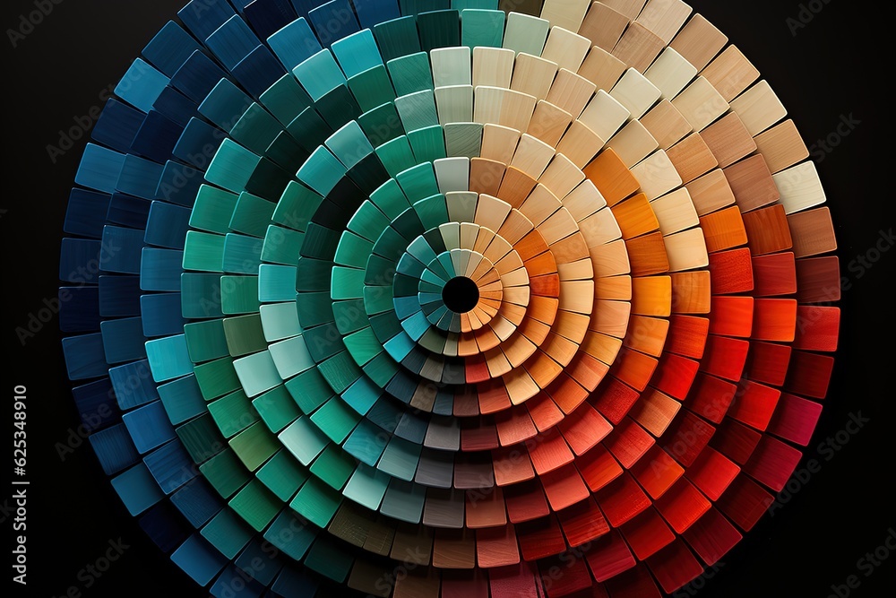 Obraz premium 3D Spiraling Spectrum, Geometric patterns, Symmetrical, Precise, Orderly, Intricate, Harmonious