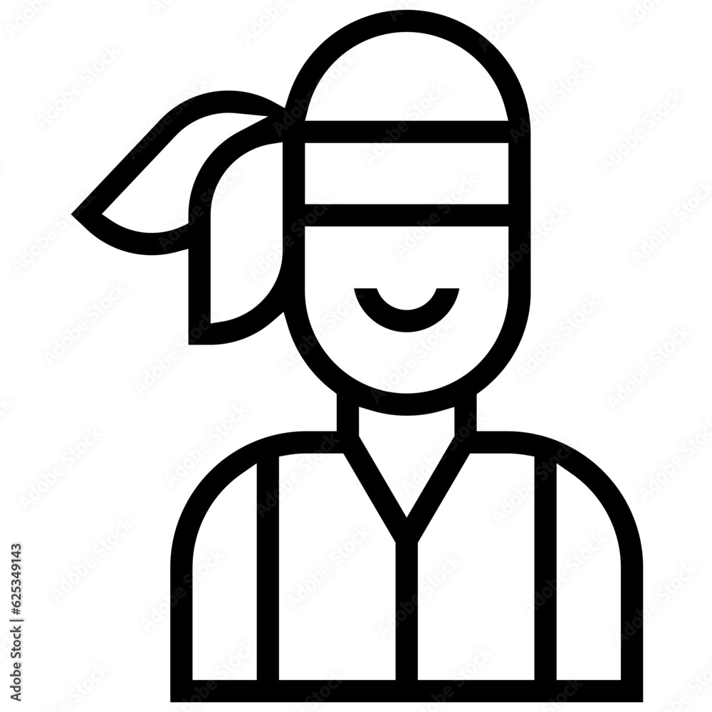 pirate icon. A single symbol with an outline style