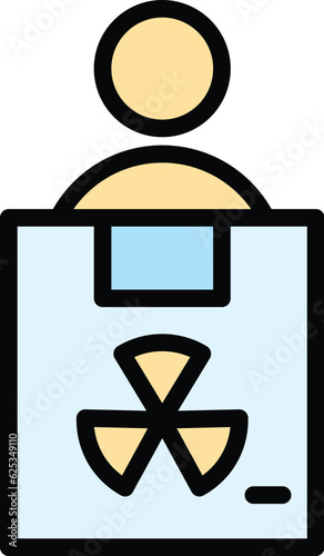 Roentgen box icon outline vector. Doctor diagnosis. Health chest color flat