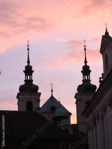 Church towers and steeples of Prague, Czec Republic
