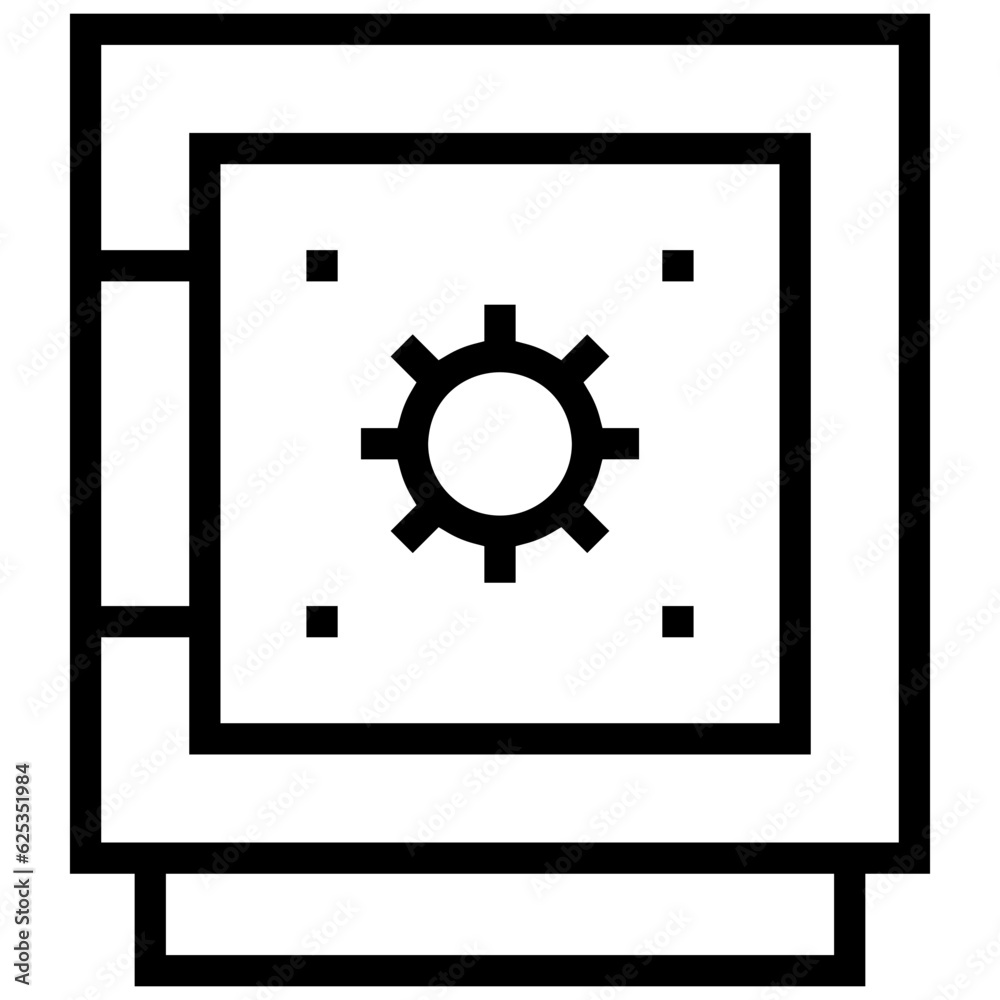 safebox icon. A single symbol with an outline style