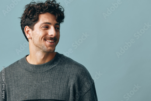 Man copyspace fashion face joyful portrait standing sweater smile hipster mature handsome trendy © SHOTPRIME STUDIO