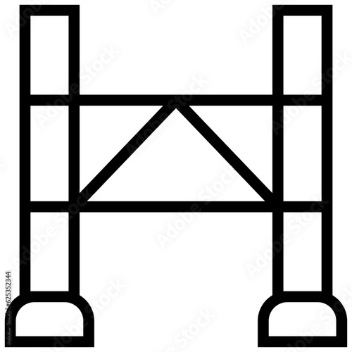 scaffolding icon. A single symbol with an outline style