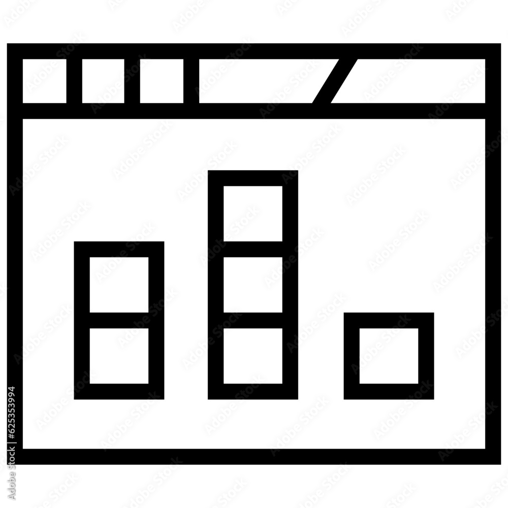 sound bars icon. A single symbol with an outline style