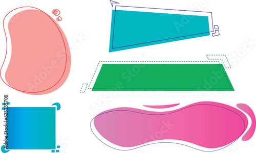 formas geométricas para títulos y textos, coloridas formas abstractas en vector