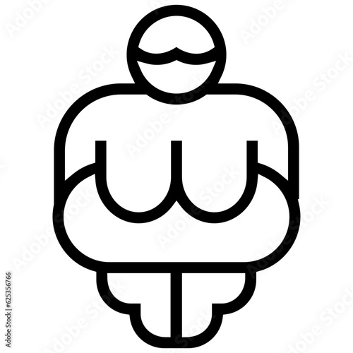 venus of willendorf icon. A single symbol with an outline style photo