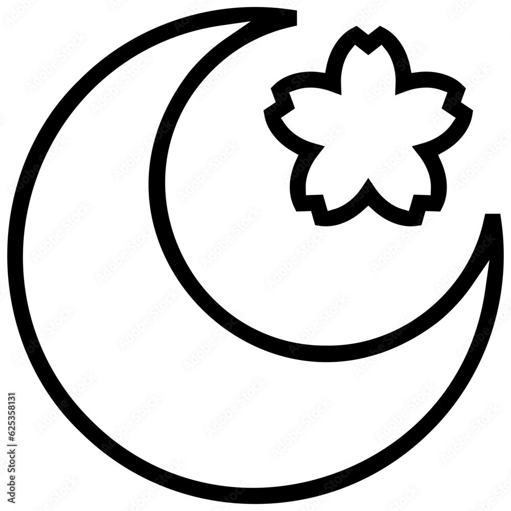 yozakura icon. A single symbol with an outline style