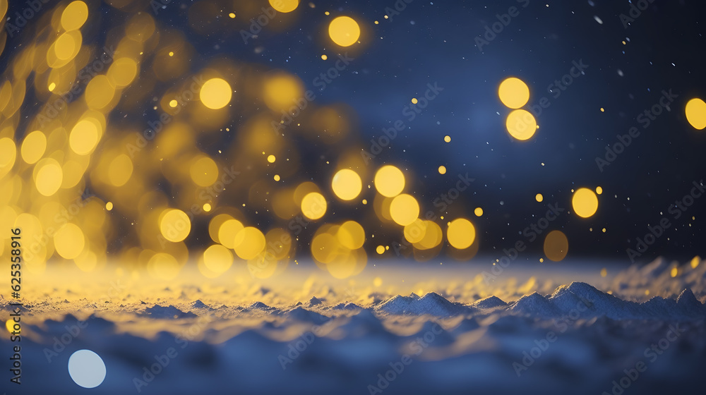Obraz premium クリスマス、冬、結晶、イルミネーション、背景｜christmas, winter, crystals, illumination, background, Generative AI