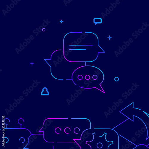 Chatting, chat, message, speech gradient line icon, vector illustration