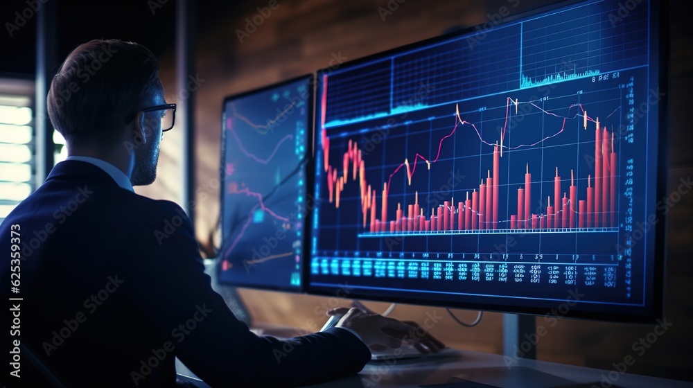 Business people or accountants are analyzing graphs on finance, investment, graph chart business strategy ideas, data analysis technology with generative ai Business people or accountants are analyzing graphs on finance, investment, graph chart business strategy ideas, data analysis technology with generative ai