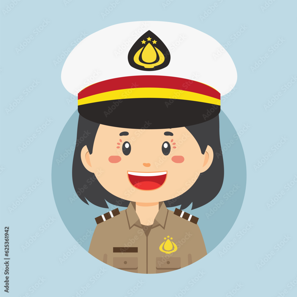 Avatar of Indonesian Police Character Avatar of Indonesian Police Character