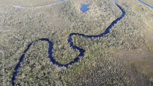 aerial panorama of unique noosa everglades, noosa river and lake cootharaba in south east queensland; unique australian wetlands similar to florida everglades in united states photo