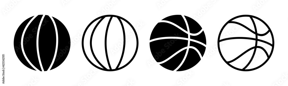 Basketball icon set illustration. Basketball ball sign and symbol