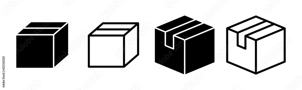 Box icon set illustration. box sign and symbol, parcel, package Box icon set illustration. box sign and symbol, parcel, package