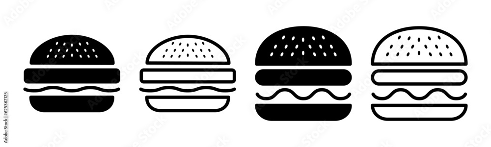 Burger icon set illustration. burger sign and symbol. hamburger Burger icon set illustration. burger sign and symbol. hamburger