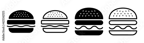 Burger icon set illustration. burger sign and symbol. hamburger