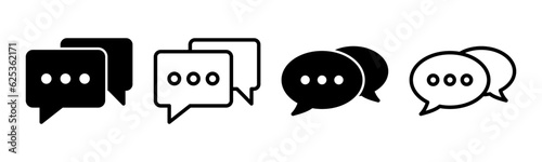 Chat icon set illustration. speech bubble sign and symbol. comment icon. message