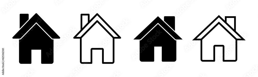 Home icon set illustration. House sign and symbol Home icon set illustration. House sign and symbol