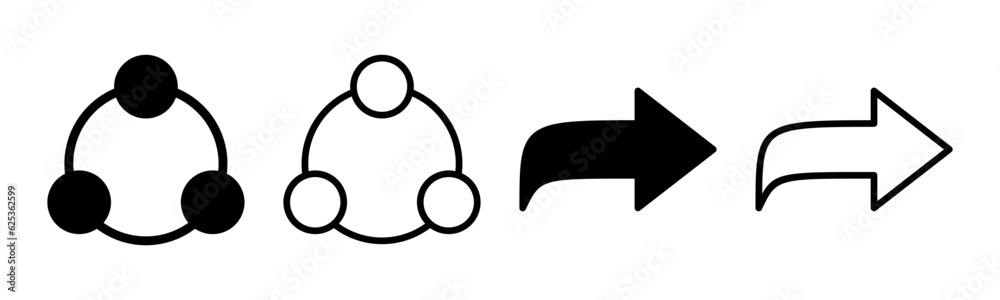 Share icon set illustration. Sharing sign and symbol Share icon set illustration. Sharing sign and symbol
