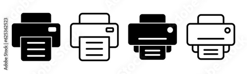 Print icon set illustration. printer sign and symbol