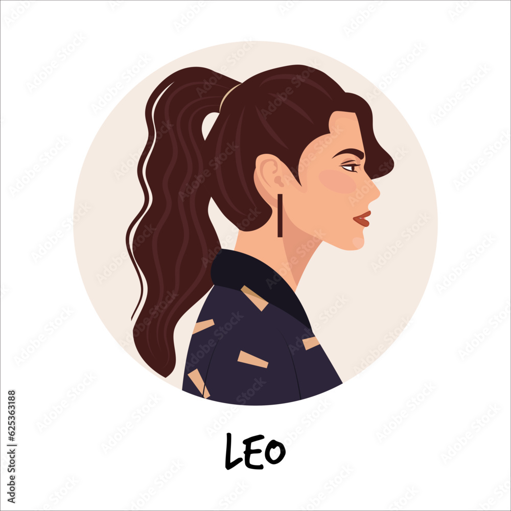 Vector flat illustration of astrology or zodiac sign as beautiful girl isolated on white. Tells of the future, horoscopes, alchemy, spirituality, occultism, and women's fashion.